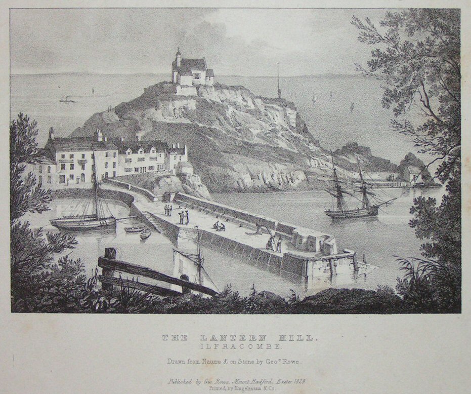 Lithograph - The Lantern Hill, Ilfracombe. - Rowe